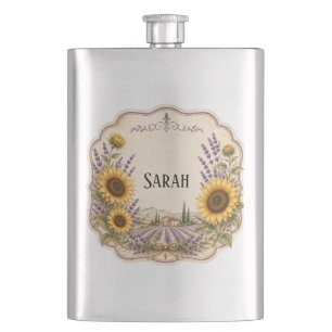 Petaca personal vintage provence lavanda y girasol 