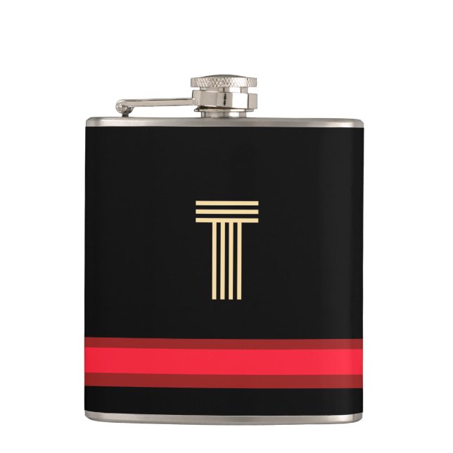 Petaca Personaliza con tu primera banda negra + roja (Anverso)