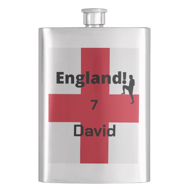 Petaca Personalizable de jugador de fútbol de Inglaterra (Anverso)