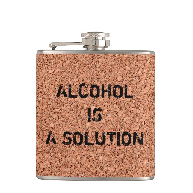 Petaca Personalizable "El alcohol es una solución" gracio (Anverso)