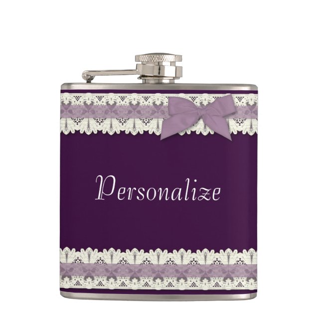 Petaca Personalizable lazo morado lazo lazo lazo arco (Anverso)