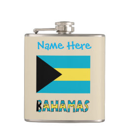 Petaca Personalización de la bandera de Bahamas azul 