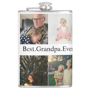 Petaca Personalizado 4 Mejor Abuelo Collage de fotos