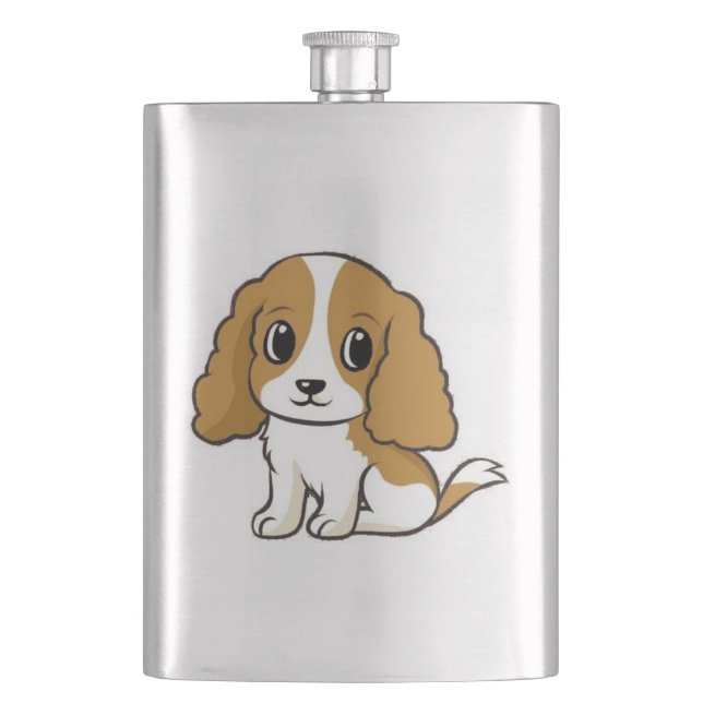 Petaca personalizado cavalier king charles spaniel blenhe (Anverso)