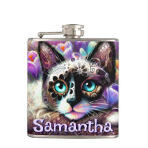 Personalizado crocus floral de gato blanco gitano