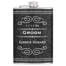 Petaca Personalizado Cualquier color Vintage Groom Fecha