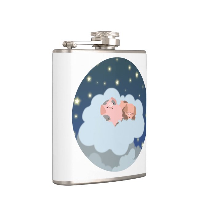 Petaca Personalizado Cuidado Slumbando Piglets Hip Flask (Derecha)