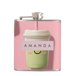 Petaca Personalizado Cute Kawaii Pastel Smoothie Matcha