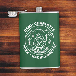 Petaca Personalizado de Bachelorette del Campsite Green W