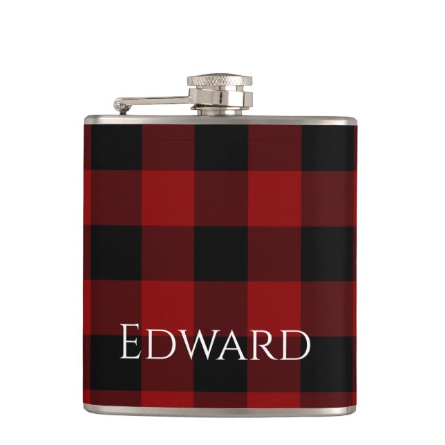 Petaca Personalizado de Buffalo Plaid (Anverso)