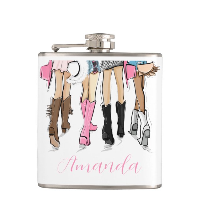 Petaca Personalizado de Cowboy Boots & Outfit (Anverso)