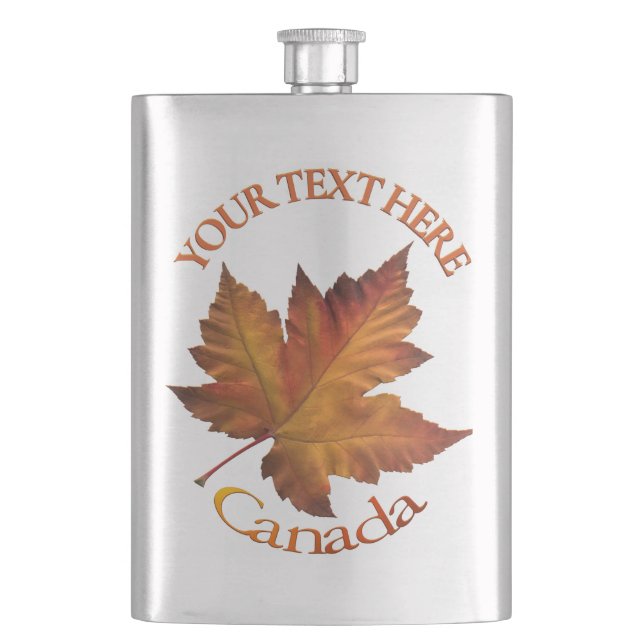 Petaca Personalizado de frascos de Canadá Cañón de hojas  (Anverso)