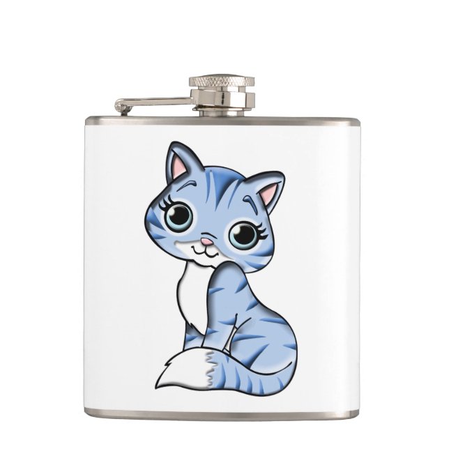 Petaca Personalizado de gato azul (Anverso)