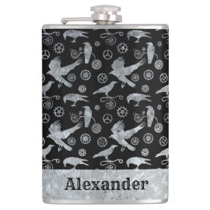 Petaca Personalizado de grandes engranajes de zinc platea