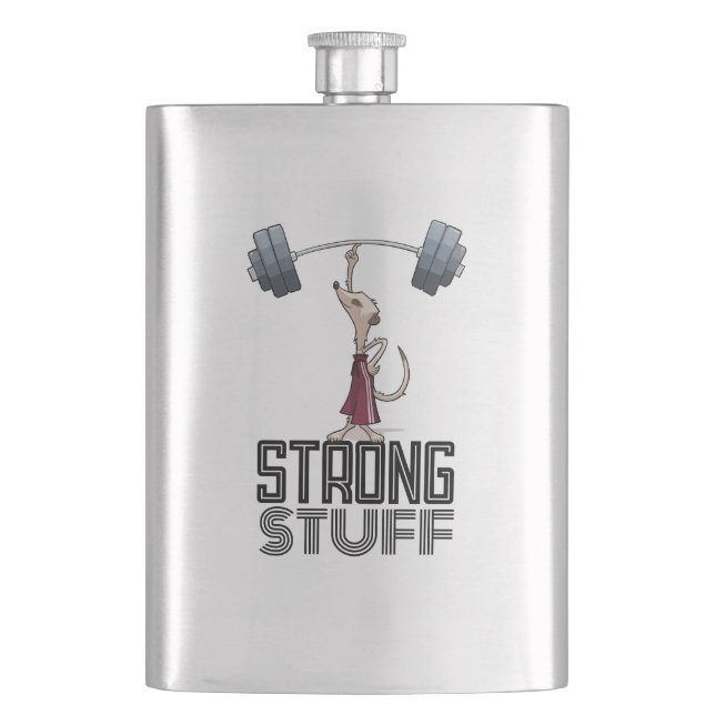 Petaca Personalizado de Halterofilia Cute Meerkat Strong  (Anverso)