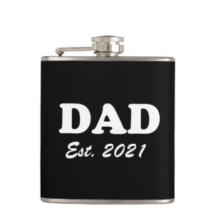 Petaca Personalizado de papá fecha establecida moderna en