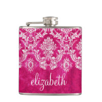 Personalizado de patrón de Damasco de Grunge Rosad