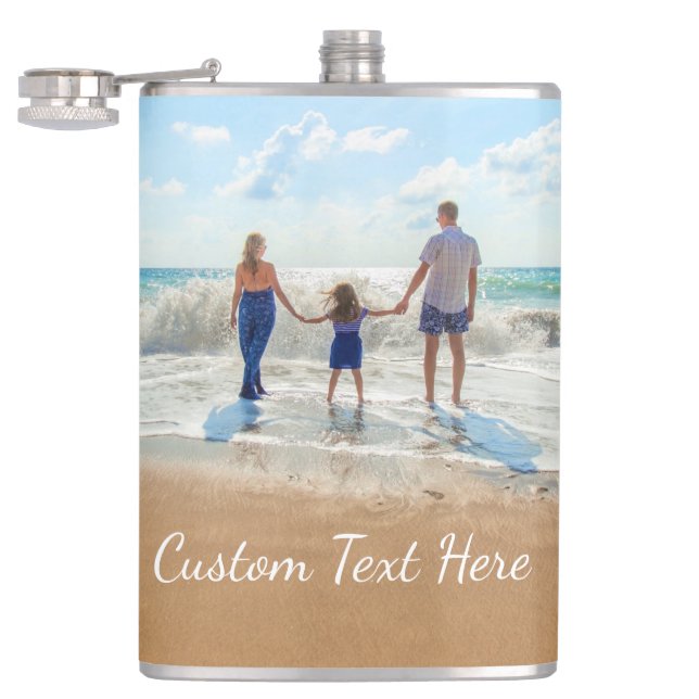 Petaca Personalizado de tu regalo fotográfico con texto (Abierto)