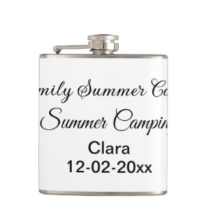 Petaca Personalizado de vacaciones de camping familiar añ