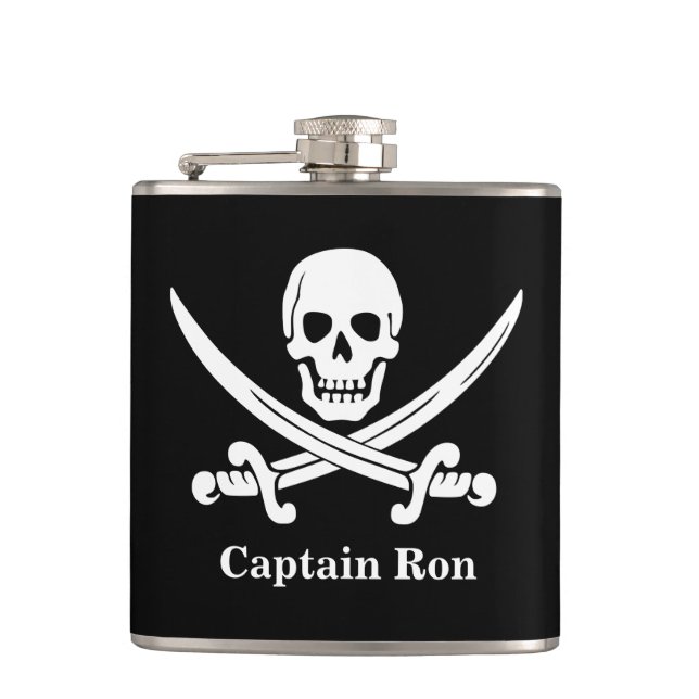 Petaca Personalizado del capitán del pirata Jolly Rogers (Anverso)