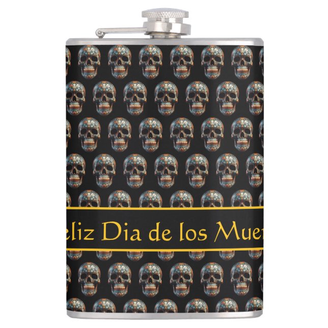 Petaca personalizado del Día de la Calavera Muerta (Anverso)