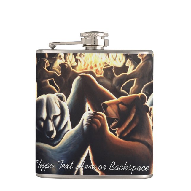 Petaca Personalizado del matraz animal fiesta Bear Bear B (Anverso)