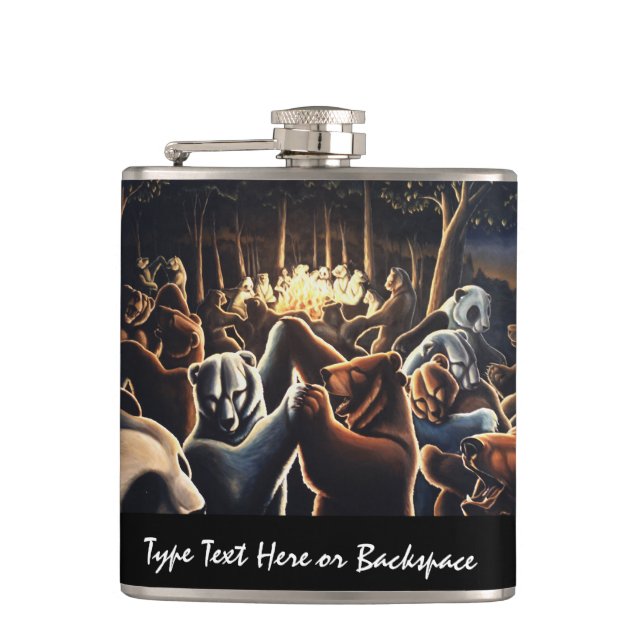 Petaca Personalizado del matraz animal fiesta Bear Bear B (Anverso)