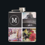 Petaca Personalizado Instagram 7 Photo Flask<br><div class="desc">Matraz personalizado con espacio para 7 fotos cuadradas y un monograma.</div>