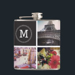 Petaca Personalizado Instagram 7 Photo Flask<br><div class="desc">Matraz personalizado con espacio para 7 fotos cuadradas y un monograma.</div>