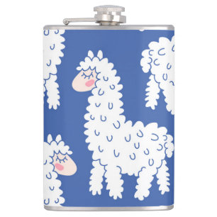Petaca Personalizado lama alpaca, patrón vintage