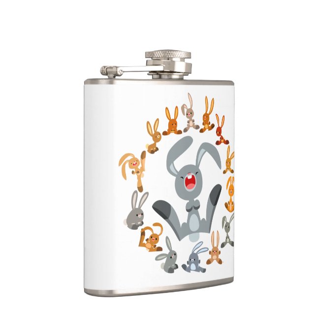 Petaca Personalizado lindo conejos Mandala Hip Flask (Derecha)