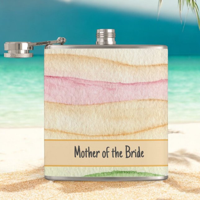 Petaca Personalizado Madre de las aguas de la novia fluye (front parent wedding gift flask)