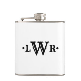 Petaca Personalizado Monograma de tres letras Elegante ne