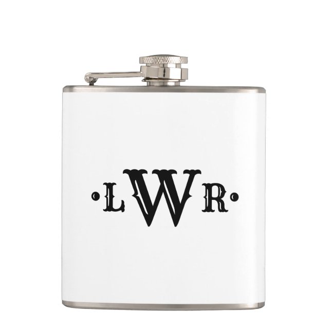 Petaca Personalizado Monograma de tres letras Elegante ne (Anverso)