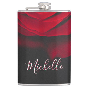 Petaca Personalizado monograma rojo rosa vintage fotograf