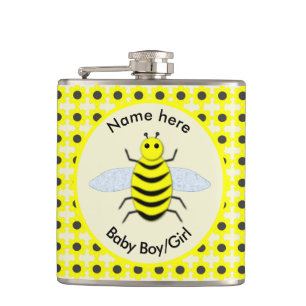 Petaca Personalizado Neutral de Abeja Amarilla Cute Géner