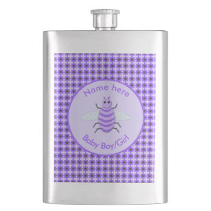 Petaca Personalizado Neutral de Abeja Cute Purple Bee