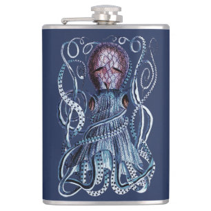 Petaca Personalizado Opulpo Azul moderna marina costera m
