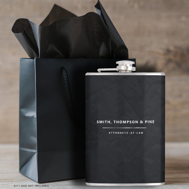 Petaca Personalizado profesional de negocios moderno eleg (business corporate gift black white flask lawyer law firm office management paralegal manager)