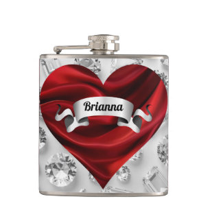 Petaca Personalizado Roses Roses Rojas Mujeres Liquor Vin