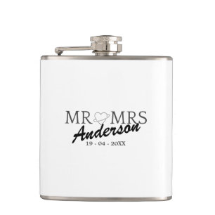 Petaca Personalizado Sr. y Sra. Boda Regalo familiar