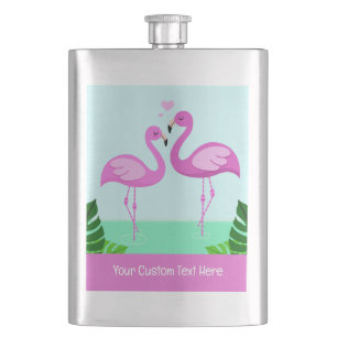Petaca Personalizado Texto Flamingo Amor