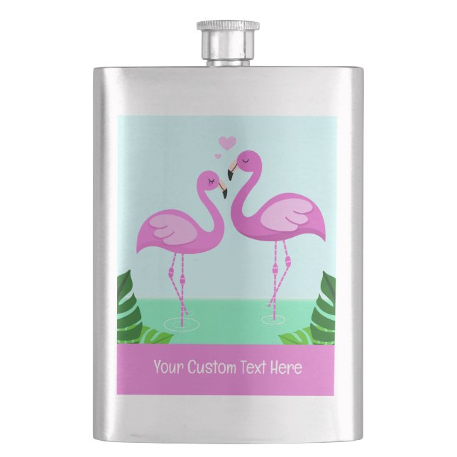 Petaca Personalizado Texto Flamingo Amor (Anverso)