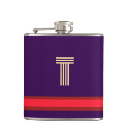 Petaca Personalizar con tu púrpura inicial + banda roja