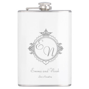 Petaca Personalizar los nombres, iniciales y frase Amor