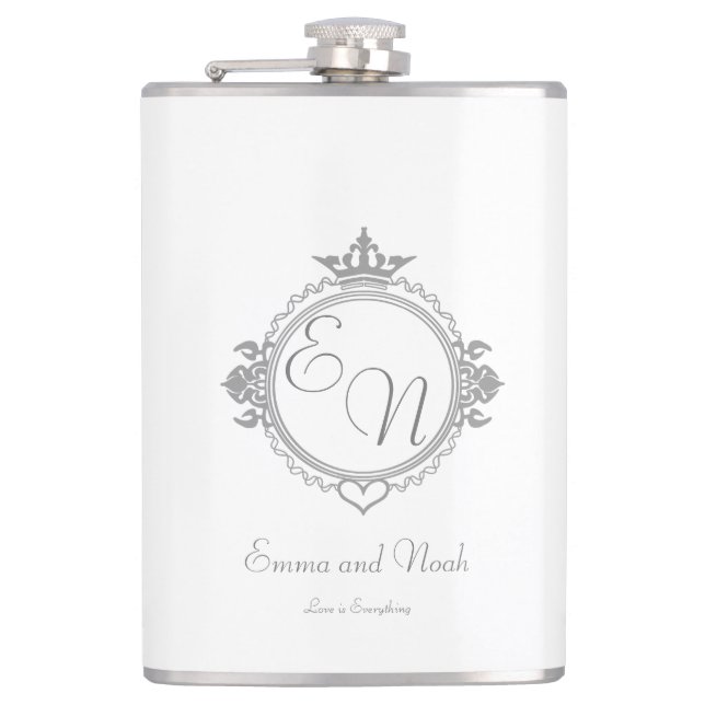 Petaca Personalizar los nombres, iniciales y frase Amor (Anverso)