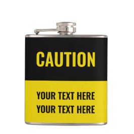 Petaca Personalizar Precaución Rótulo amarillo negro