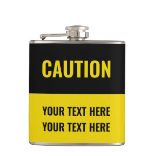 Petaca Personalizar Precaución Rótulo amarillo negro