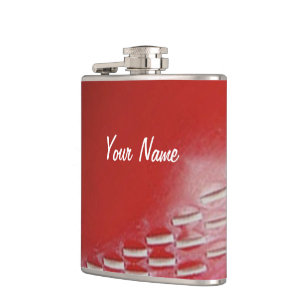 Petaca Personalizar rojo de bolas de críquet con tu nomb