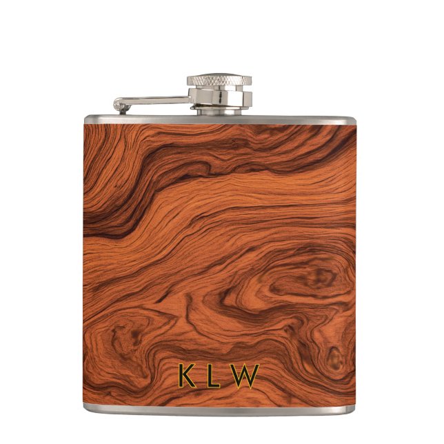 Petaca Personalize faux walnut wood (Anverso)